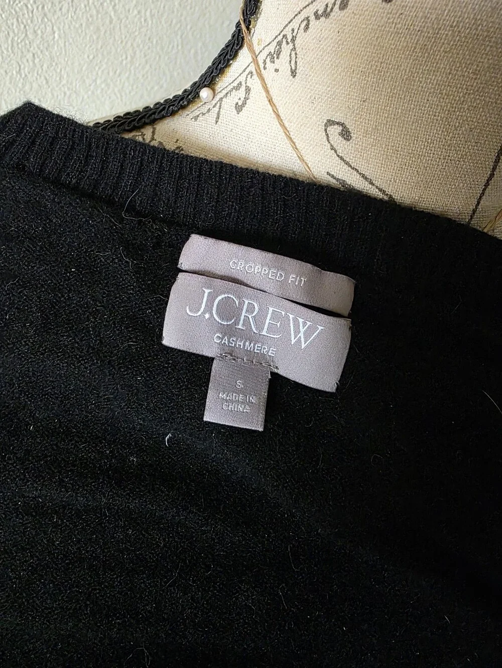 J Crew Cashmere Shrunken Crewneck Sweater - S
